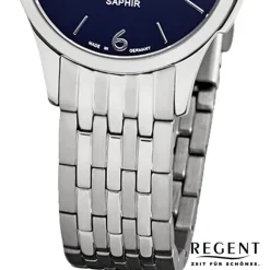 Regent Damen Armbanduhr Analog GM-1617 Quarz-Uhr Metall silber URGM1617