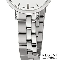 Regent Damen Armbanduhr Analog GM-2120 Quarz-Uhr Metallband silber URGM2120