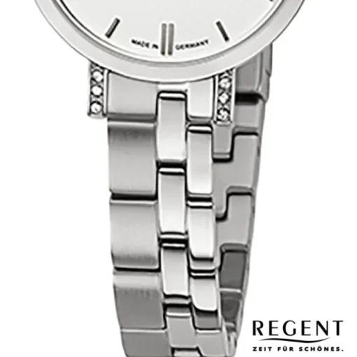 Regent Damen Armbanduhr Analog GM-2120 Quarz-Uhr Metallband silber URGM2120