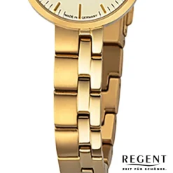 Regent Damen Armbanduhr Analog GM-2125 Quarz-Uhr Titanband gold URGM2125