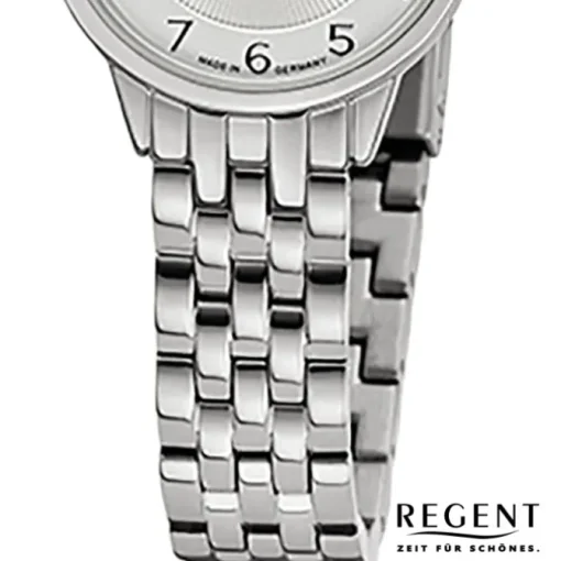 Regent Damen Armbanduhr Analog GM-2128 Quarz-Uhr Metallband silber URGM2128