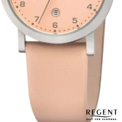 Regent Damen Armbanduhr Analog Lederarmband hellrosa UR2092528