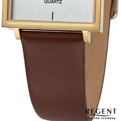 Regent Damen Armbanduhr Analog Lederarmband braun UR2154097