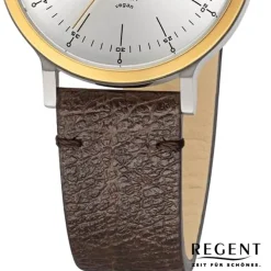 Regent Damen Armbanduhr Analog Lederarmband braun URBA695