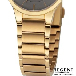 Regent Damen Armbanduhr Analog Metallarmband gold URBA730