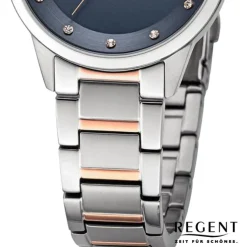 Regent Damen Armbanduhr Analog Metallarmband silber rosegold UR2212809