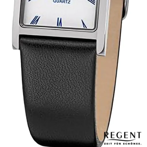 Regent Damen Armbanduhr Analog Lederarmband schwarz URF1300