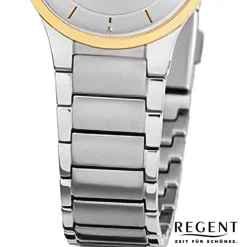 Regent Damen Armbanduhr Analog Metallarmband silber URF1310