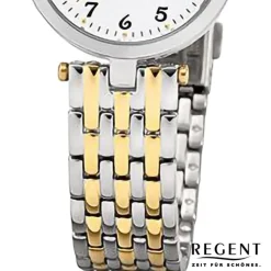 Regent Damen Armbanduhr Analog Metallarmband silber gold URF1323
