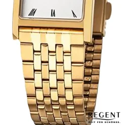 Regent Damen Armbanduhr Analog Metallarmband gold URF1333