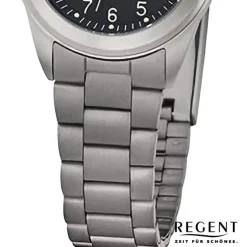 Regent Damen Armbanduhr Analog Metallarmband grau URF1334