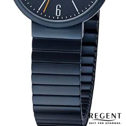 Regent Damen Armbanduhr Analog Edelstahlarmband dunkelblau URF1357