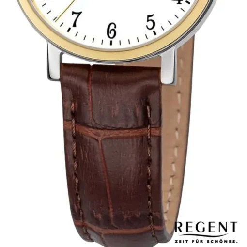Regent Damen Armbanduhr Analog Lederarmband braun URF1427