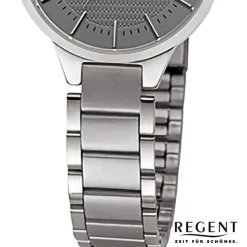 Regent Damen Armbanduhr Analog Metallarmband silber grau URF1501