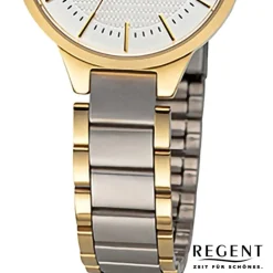 Regent Damen Armbanduhr Analog Metallarmband gold silber URF1503
