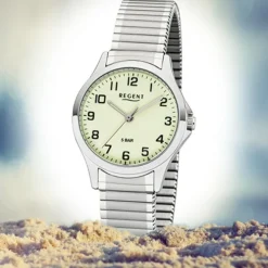 Regent Damen Armbanduhr Analog 2242423 Quarz-Uhr Metall silber UR2242423