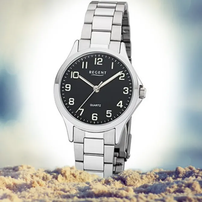 Regent Damen Armbanduhr Analog 2252409 Quarz-Uhr Metall silber UR2252409