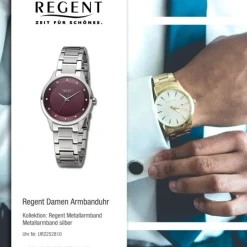 Regent Damen Armbanduhr Analog Metallarmband silber UR2252810