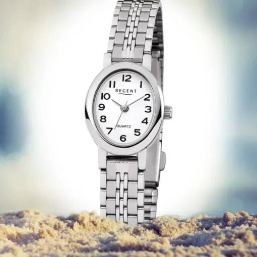 Regent Damen Armbanduhr Analog F-1169 Quarz-Uhr Metall silber URF1169
