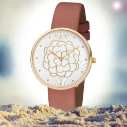 Regent Damen Armbanduhr Analog BA-605 Quarz-Uhr Leder braun URBA605