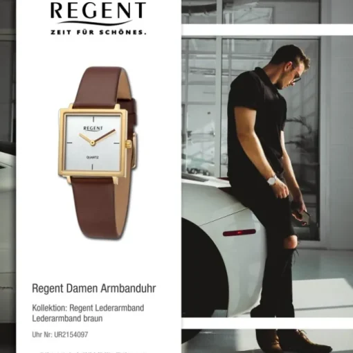 Regent Damen Armbanduhr Analog Lederarmband braun UR2154097