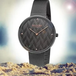 Regent Damen Armbanduhr Analog BA-570 Quarz-Uhr Edelstahl grau URBA570