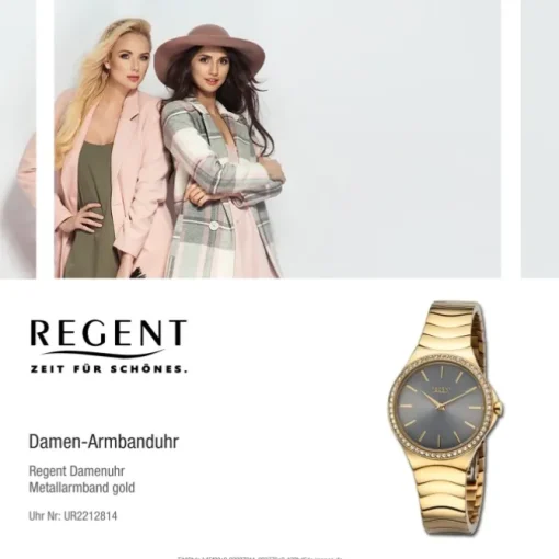 Regent Damen Armbanduhr Analog Metallarmband gold UR2212814