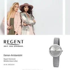 Regent Damen Armbanduhr Analog Metallarmband silber UR2252541