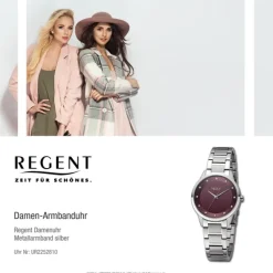 Regent Damen Armbanduhr Analog Metallarmband silber UR2252810