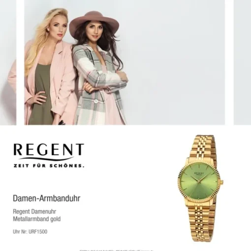 Regent Damen Armbanduhr Analog Metallarmband gold URF1500