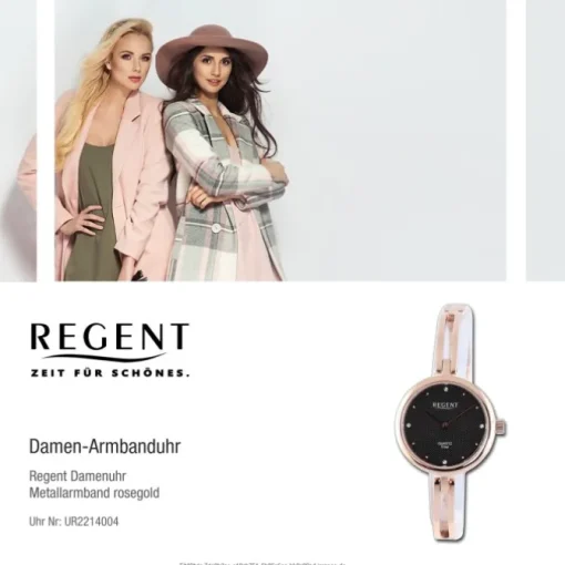 Regent Damen Armbanduhr Analog Metallarmband rosegold UR2214004