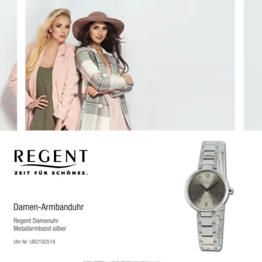 Regent Damen Armbanduhr Analog Metallarmband silber UR2192519