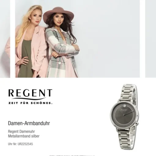 Regent Damen Armbanduhr Analog Metallarmband silber UR2252545