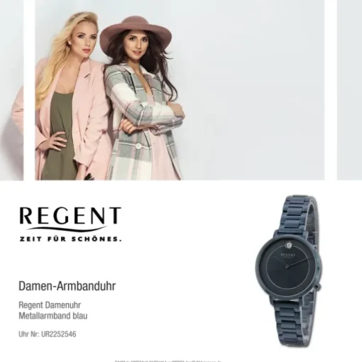 Regent Damen Armbanduhr Analog Metallarmband blau UR2252546