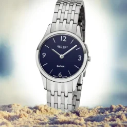 Regent Damen Armbanduhr Analog GM-1617 Quarz-Uhr Metall silber URGM1617