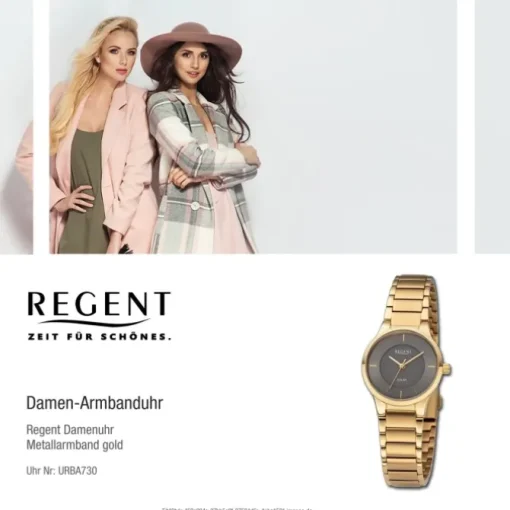 Regent Damen Armbanduhr Analog Metallarmband gold URBA730