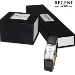 Regent Damen Armbanduhr Analog Lederarmband schwarz URF1507
