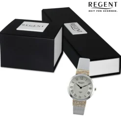 Regent Damen Armbanduhr Analog Metallarmband silber gold UR2214009