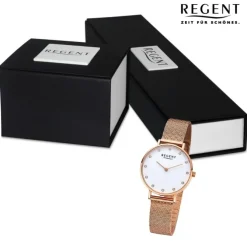 Regent Damen Armbanduhr Analog Metallarmband rosegold URF1329