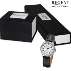 Regent Damen Armbanduhr Analog Lederarmband schwarz UR2092565