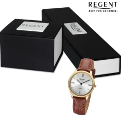 Regent Damen Armbanduhr Analog Lederarmband schwarz UR2104084