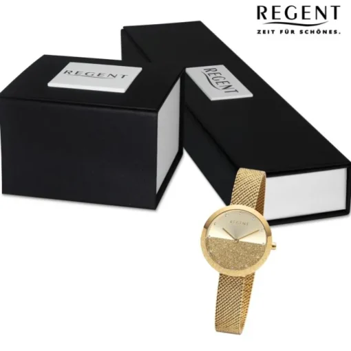 Regent Damen Armbanduhr Analog Metallarmband gold UR2212544