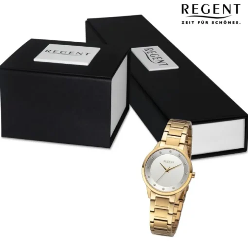Regent Damen Armbanduhr Analog Metallarmband gold UR2212807