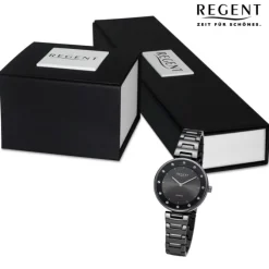Regent Damen Armbanduhr Analog Metallarmband dunkelgrau UR2254043