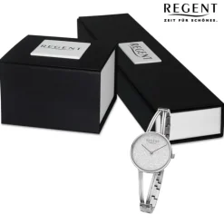 Regent Damen Armbanduhr Analog Metallarmband silber URBA680