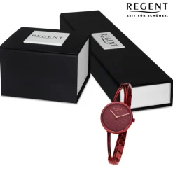 Regent Damen Armbanduhr Analog Metallarmband rot URBA683