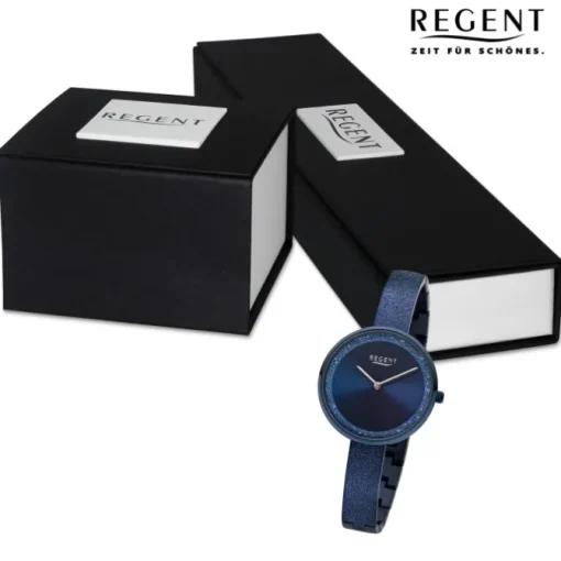 Regent Damen Armbanduhr Analog Metallarmband dunkelblau URBA686
