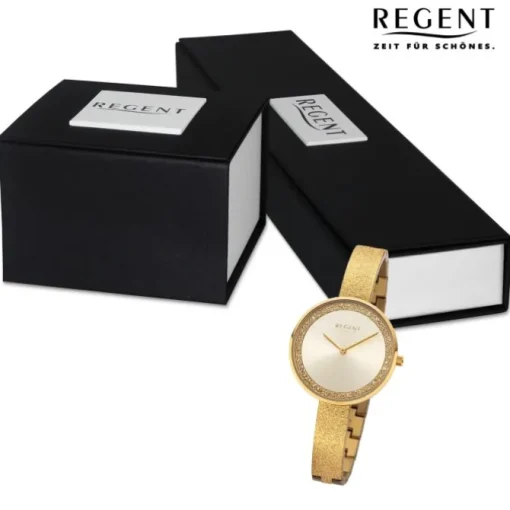 Regent Damen Armbanduhr Analog Metallarmband gold URBA687