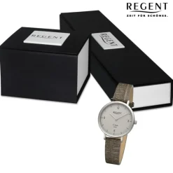 Regent Damen Armbanduhr Analog Lederarmband braun URBA694