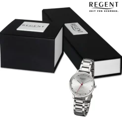 Regent Damen Armbanduhr Analog Metallarmband silber URBA743
